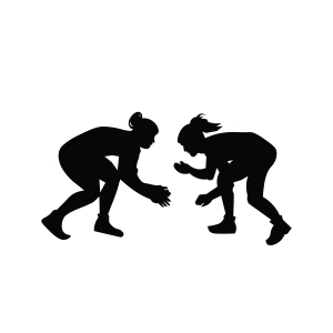 2 Girls Wrestling Silhouette SVG, Girl Wrestler SVG Wrestling SVG