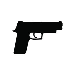 9 mm Pistol Gun Silhouette SVG Vector Objects