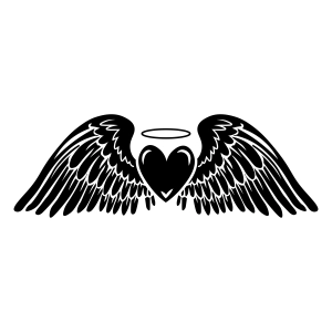 Angel Wings with Heart SVG, Angel Wings SVG Cut File | PremiumSVG