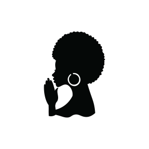 Afro Black Woman Praying SVG, Afro Woman Silhouette Black Lives Matter