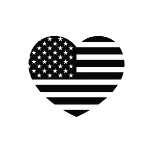 American Flag Heart Silhouette SVG, USA Heart SVG 4th Of July SVG