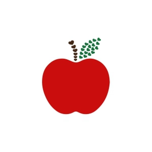 Red Apple Svg, Fruit Svg, Apple Monogram Svg, Apple Png, Apple Vector,  Apple Clip art. Cut file for Cricut, Silhouette, Pdf Png Eps Dxf.