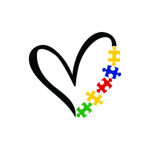 Heart SVG with Puzzle Pieces, Autism SVG Autism SVG