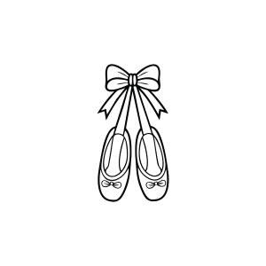 Ballet Shoes Outline SVG Dance SVG