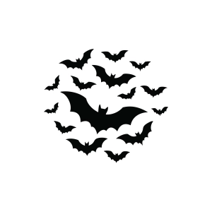 Bats Silhouettes SVG, Group of Bats PNG Halloween SVG