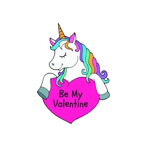 Be My Valentine Unicorn SVG, Be Mine Vector SVG Valentine's Day SVG