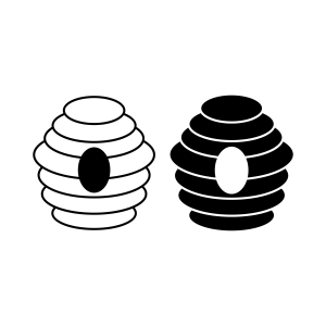 Bee Hive SVG Black and White Bee SVG