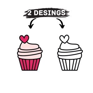 Birthday Cupcake SVG with Heart Birthday SVG