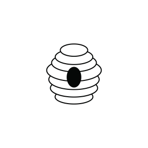 Black and White Bee Hive Outline SVG Bee SVG