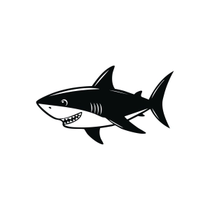 Black and white Cartoon Shark SVG Shark SVG