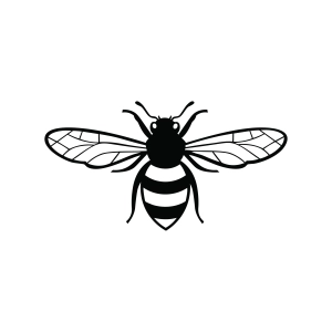 Black and White Honey Bee SVG Bee SVG