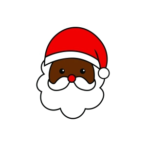 Black Santa SVG Christmas SVG