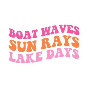 Boat Waves Sun Rays Lake Days SVG, Retro Lake SVG T-shirt SVG