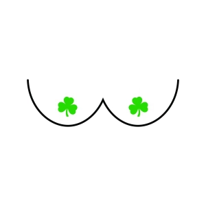 Boobs with Shamrock Nipples SVG Shamrock SVG