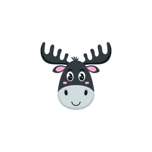 Cartoon Moose SVG Clipart, Cute Moose PNG Moose Silhouette