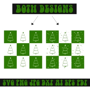 Checkered Christmas Tree SVG, Trendy Christmas SVG Christmas SVG