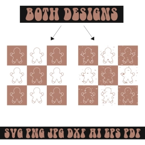 Checkered Gingerbread SVG, Trendy Gingerbread Shirt SVG Christmas SVG