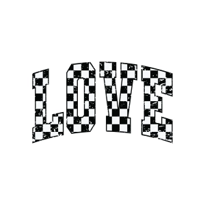 Checkered Love PNG, Distressed Love PNG Love SVG