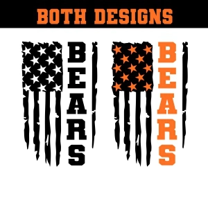 Chicago Bears SVG with Distressed US Flag Football SVG