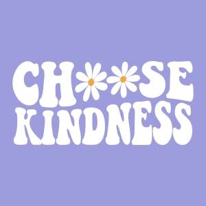 Choose Kindness SVG with Daisy Flowers, Trendy Wavy Kindness SVG T-shirt SVG