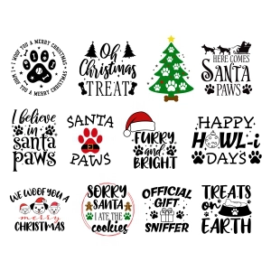 Christmas Dog SVG Bundle, Dog Christmas SVG Ornaments Christmas SVG