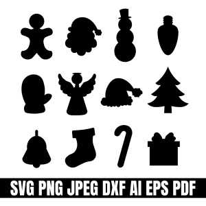 Christmas Holiday Shape Cliparts SVG Christmas SVG