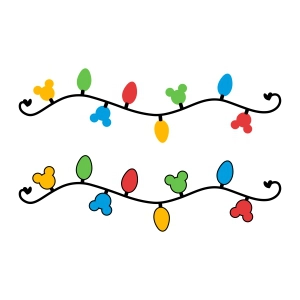 Christmas Lights SVG with Mouse Head Christmas SVG