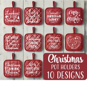 Christmas Pot Holders SVG, Christmas Kitchen SVG Christmas SVG