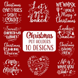 Christmas Pot Holders SVG, Christmas Kitchen SVG Christmas SVG