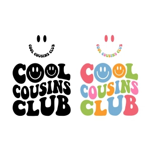 Cool Cousins Club SVG, Trendy Wavy Cousin SVG T-shirt SVG