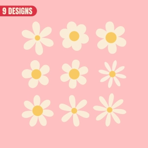 Cricut Daisy Flower SVG, Layered 9 Designs Daisy SVG