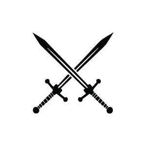 Cross Sword SVG Clipart Vector Illustration