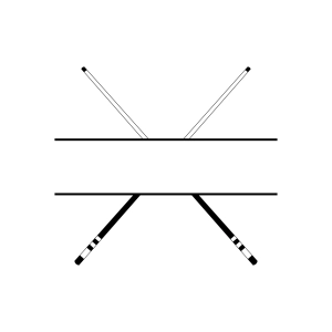 Cue Sticks Monogram SVG, Split Pool Sticks SVG Sports SVG