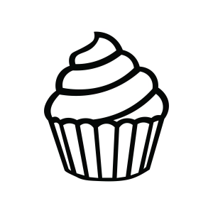 Cupcake Outline SVG, Birthday Cupcake SVG Birthday SVG