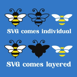 Cute Bee SVG, Layered Bee SVG Designs Bee SVG