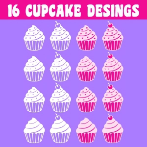 Cute Cupcake SVG Bundle , Birthday Cupcake SVG Files Birthday SVG