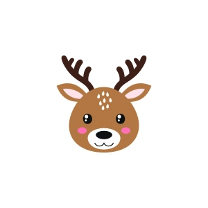 Cute Reindeer Face SVG Free Christmas SVG