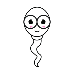 Cute Sperm SVG Files, Glasses Sperm SVG Funny SVG