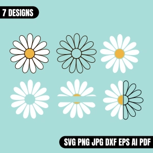 Daisy SVG Bundle, 7 Designs Daisy SVG