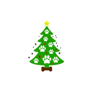 Dog Paws Christmas Tree SVG Christmas SVG