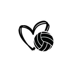 Doodle Heart with Volleyball SVG Volleyball SVG