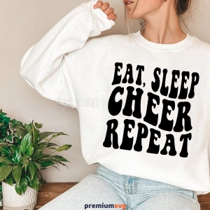 Eat Sleep Cheer Repeat SVG, Cheer SVG T-shirt SVG