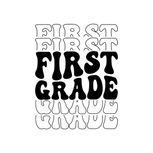 First Grade Svg with Wavy Text, 1st Grade SVG School SVG