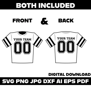 Blank Football Jersey SVG Back and Front Football SVG