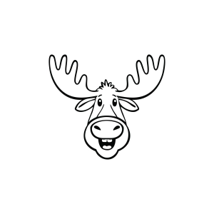 Funny Cartoon Moose SVG, Funny Moose Face SVG Moose Silhouette