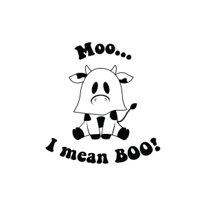 Moo I Mean Boo SVG, Halloween Ghost Cow SVG Halloween SVG