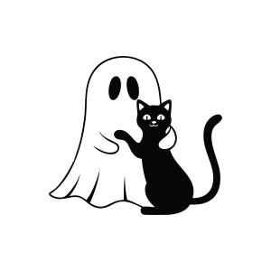 Ghost with Cat SVG Halloween SVG