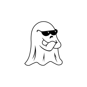 Ghost with Sunglasses SVG, Funny Ghost SVG Halloween SVG