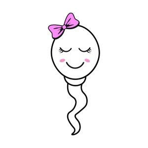 Girl Sperm SVG, Cute Girl Sperm Clipart Funny SVG