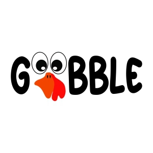 Gobble SVG with Turkey Face Thanksgiving SVG